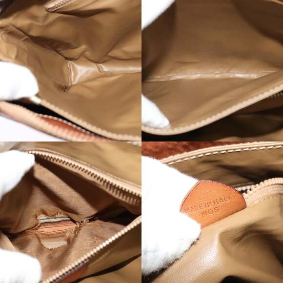 CELINE Macadam Canvas Shoulder Bag Pvc Leather Brown Gold - Picture 12 of 12